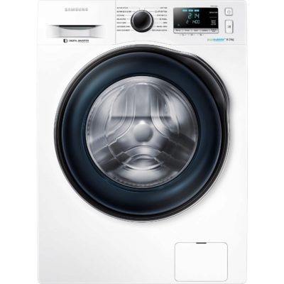 Samsung WW6000 EcoBubble WW80J6410CW/EU A+++ 8kg 1400 Spin Washing Machine  in White with Crystal Blue Door WW6000